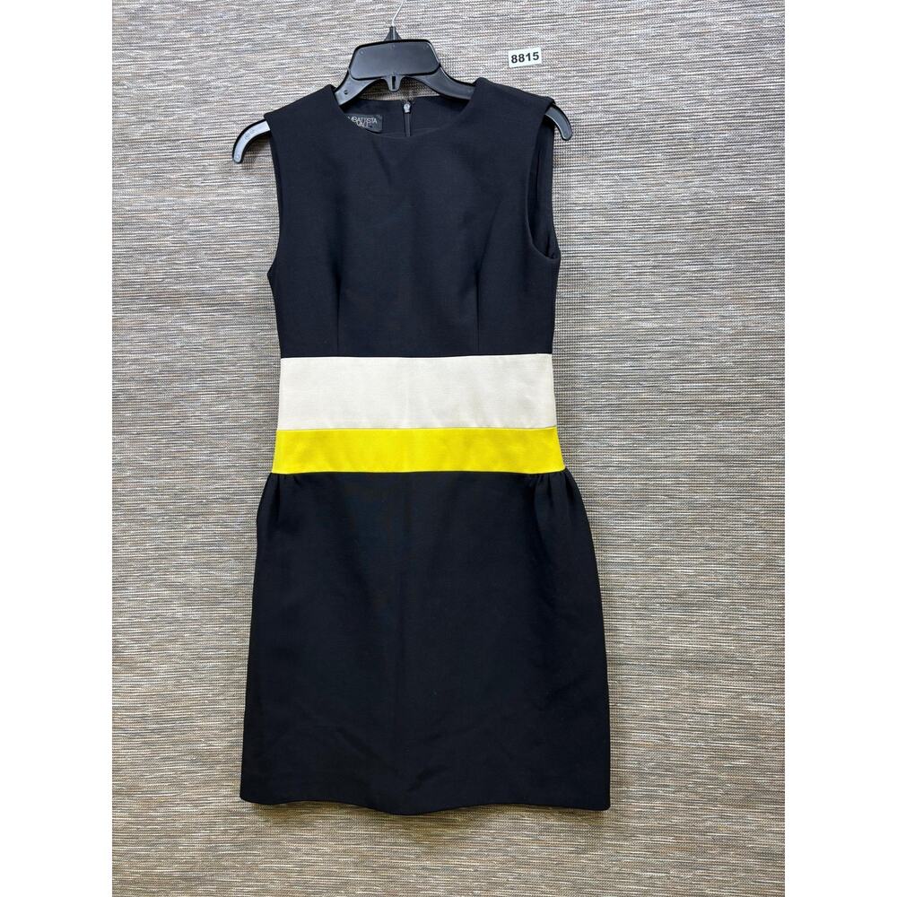 Giambattista Valli Dress Womens M Black Colorblock Sheath Knee Length